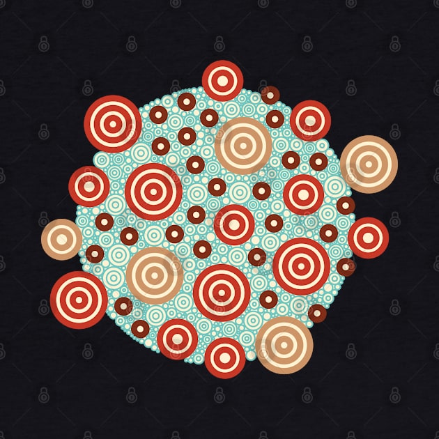 Aztec Warrior Pattern Burst v1 Circle Design by pbdotman